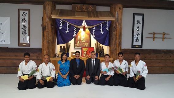 Nepal Army Ranger ANTC Aikido Instructor Team from Nepal on graduation day with special guests Col Anup Thapa and Ret. Major Ajay Pradhan and his wife 