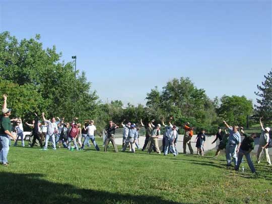 Nippon Kan tradition; stretch exercises to start the day!