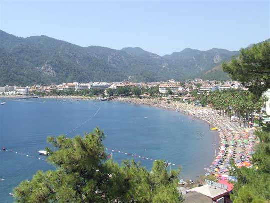 View of Marmaris beach.