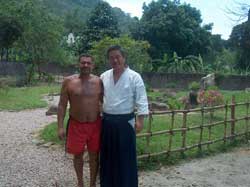 With Mr. Seed who maintains the garden at Okaeri dojo.