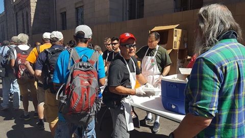 Saito Jukucho joined Nippon Kan staff in serving 300 meals to the homeless in Denver on Aug 21st, 2016